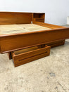 Danish Modern Teak Platform Bed + Nightstands, Queen - Rehaus