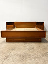 Danish Modern Teak Platform Bed + Nightstands, Queen - Rehaus