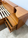 Danish Modern Teak Platform Bed + Nightstands, Queen - Rehaus