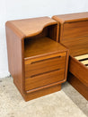 Danish Modern Teak Platform Bed + Nightstands, Queen - Rehaus