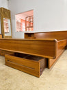 Danish Modern Teak Queen Platform Bed + Nightstands - Rehaus