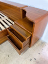 Danish Modern Teak Queen Platform Bed + Nightstands - Rehaus