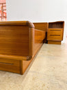 Danish Modern Teak Queen Platform Bed + Nightstands - Rehaus