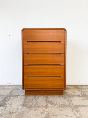 Danish Modern Teak Tallboy Dresser
