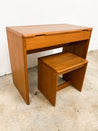 Danish Teak Flip - top Vanity Desk - Rehaus