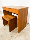 Danish Teak Flip - top Vanity Desk - Rehaus