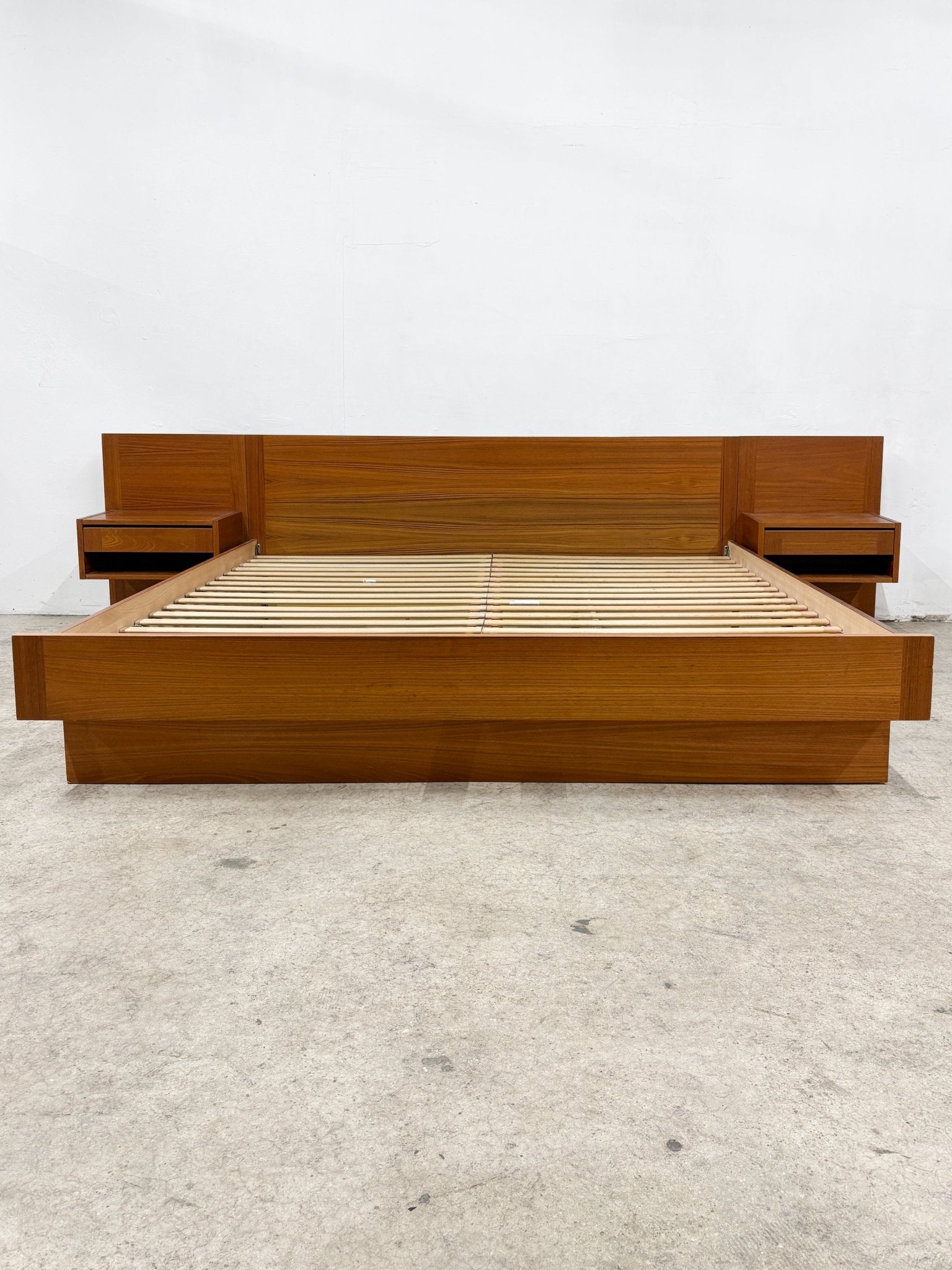 Danish Teak King Platform Bed + Nightstands - Rehaus