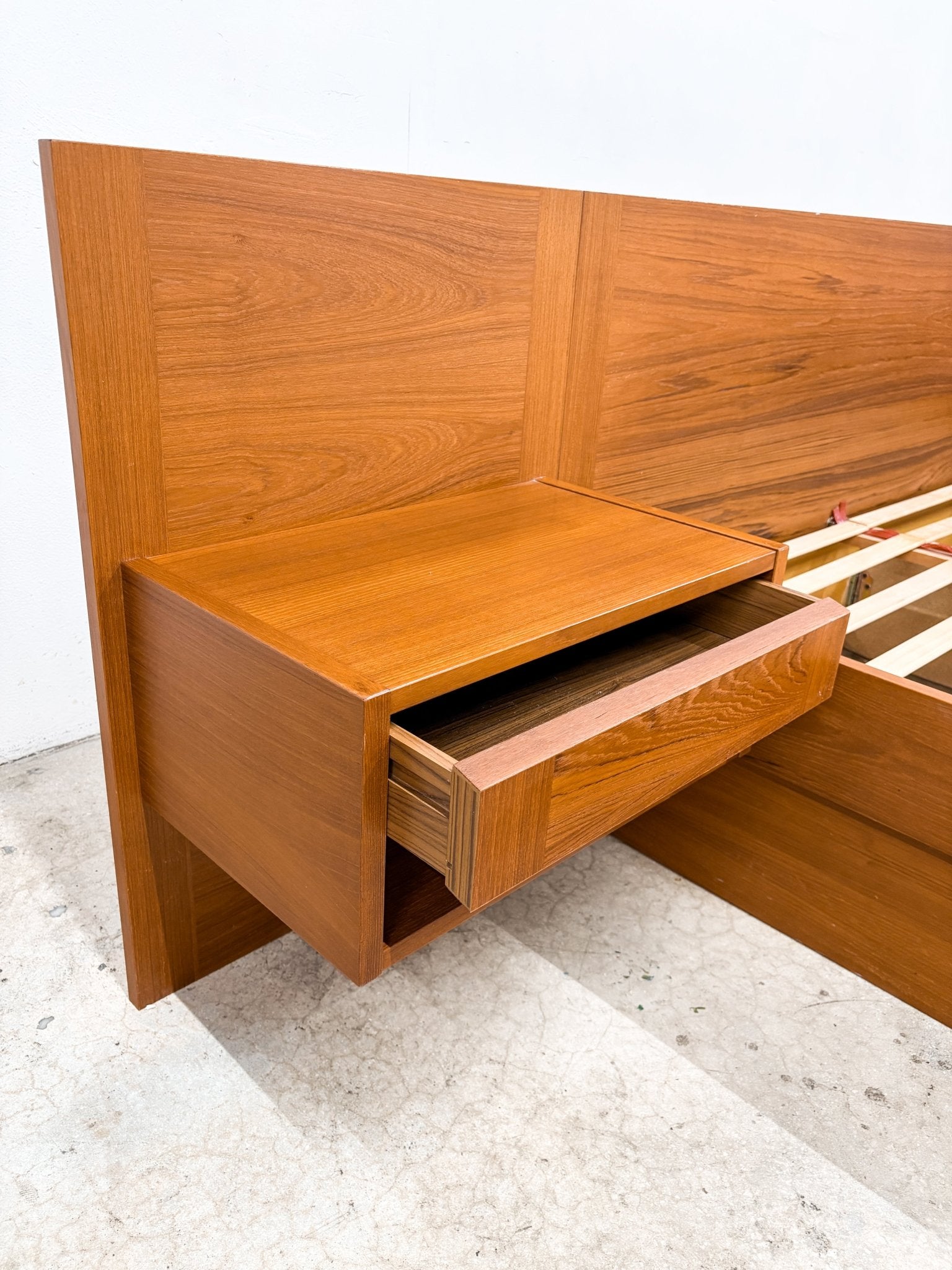Danish Teak Platform Bed + Nightstands, Queen - Rehaus