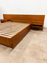 Danish Teak Platform Bed + Nightstands, Queen - Rehaus
