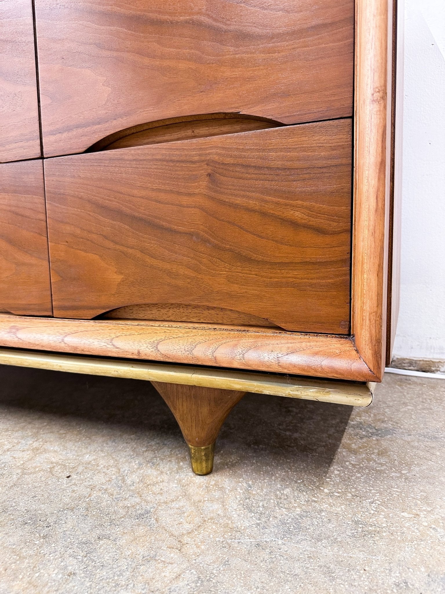 Elegante Walnut Lowboy Dresser, Kent Coffey Rehaus Elegante Walnut Lowboy Dresser, Kent Coffey Rehaus
