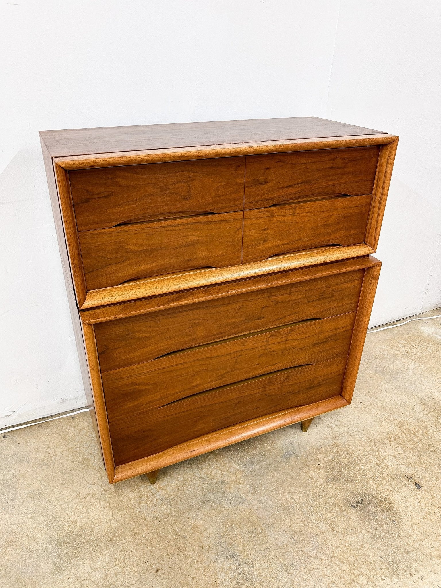 vintage tallboy dresser Elegante Walnut Tallboy Dresser, Kent Coffey – Rehaus
