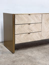 Ello Travertine + Brushed Brass Credenza - Rehaus