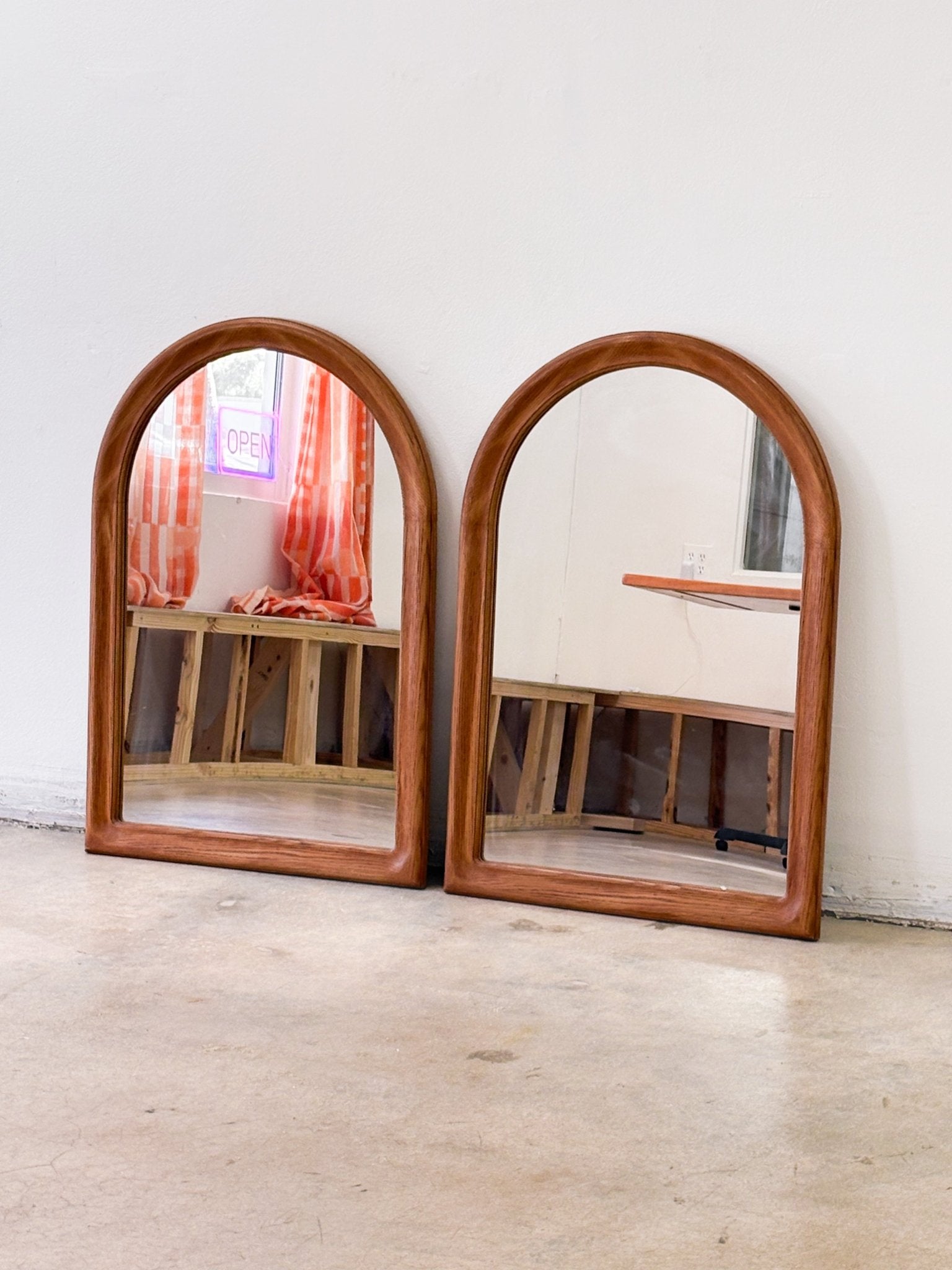 Faux Wood Arch Mirror - Rehaus