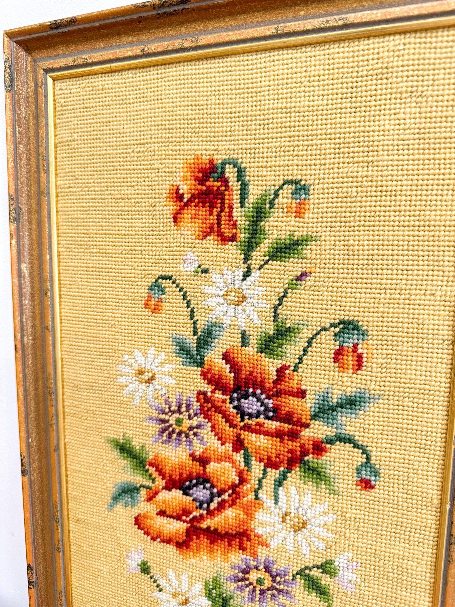 Framed Floral Needlepoint - Rehaus