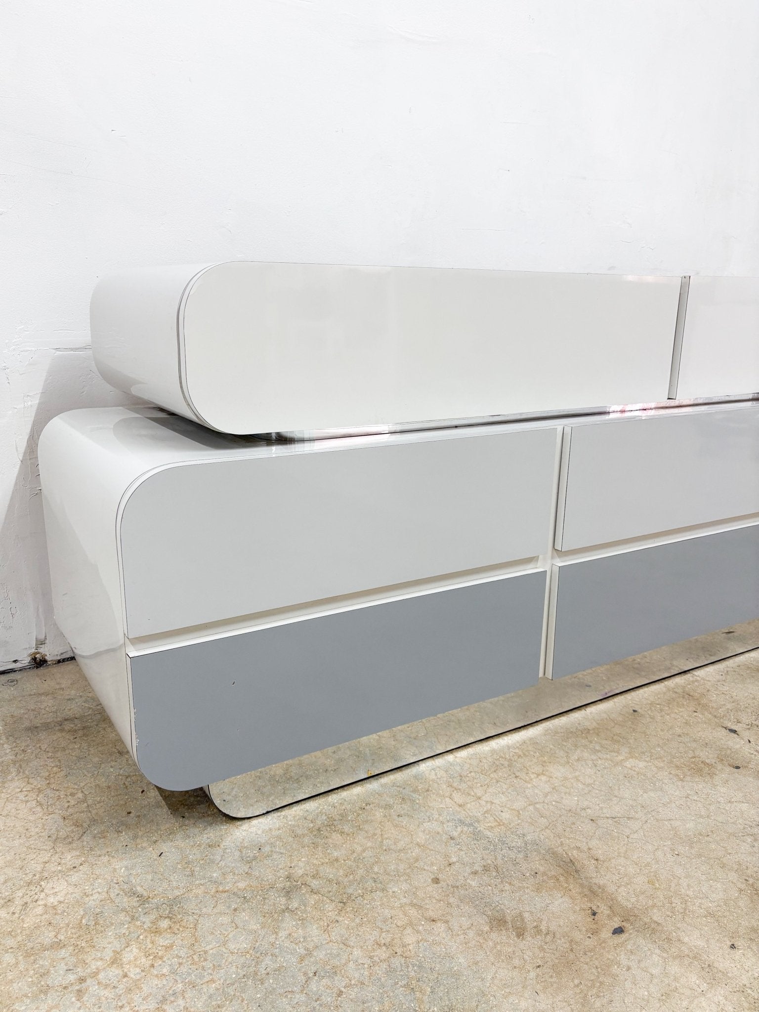 Gray + White Ombre Bubbly Waterfall Lowboy Dresser - Rehaus