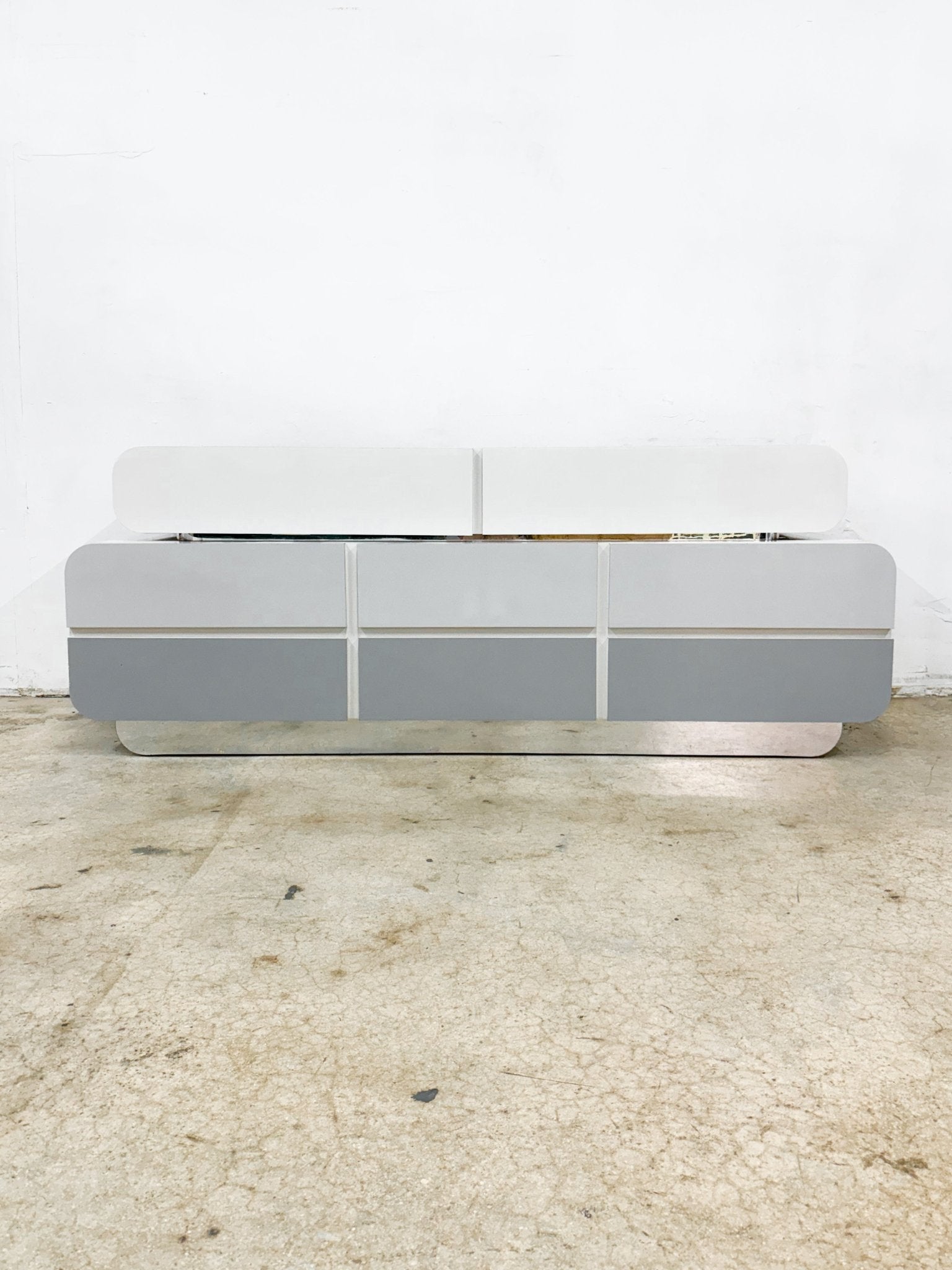 Gray + White Ombre Bubbly Waterfall Lowboy Dresser - Rehaus