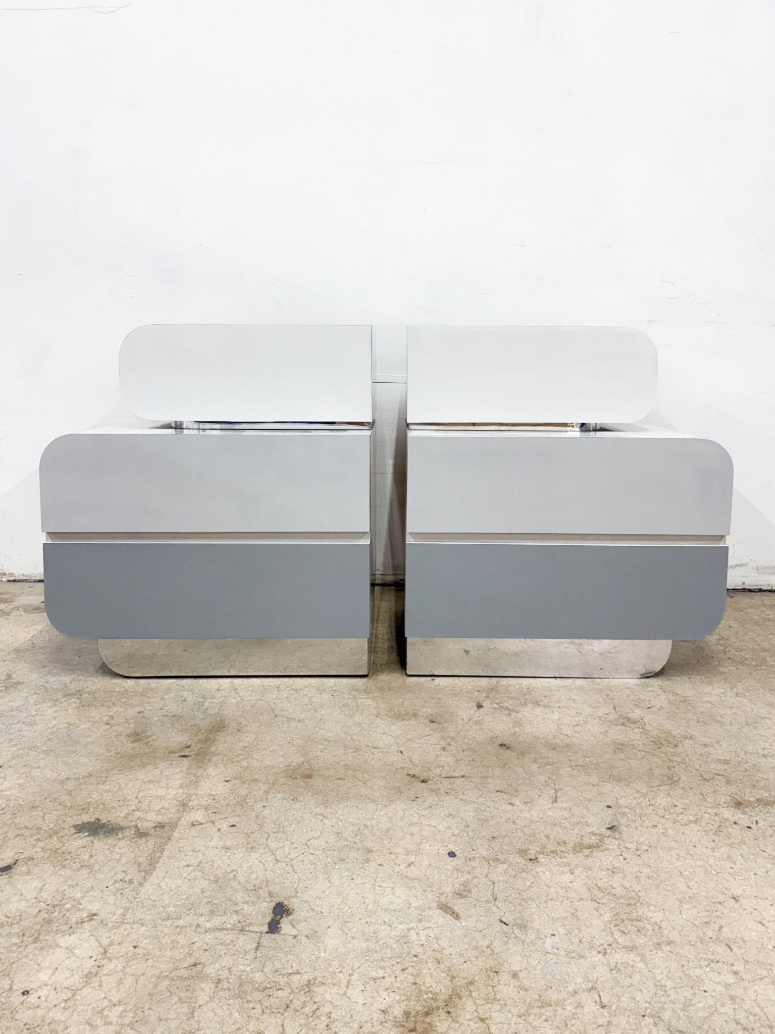 Gray + White Ombre Bubbly Waterfall Nightstands - Rehaus