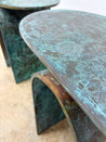 Green Patinaed Steel Side Tables, Industrial Loft - Rehaus