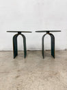 Green Patinaed Steel Side Tables, Industrial Loft - Rehaus