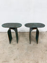 Green Patinaed Steel Side Tables, Industrial Loft - Rehaus