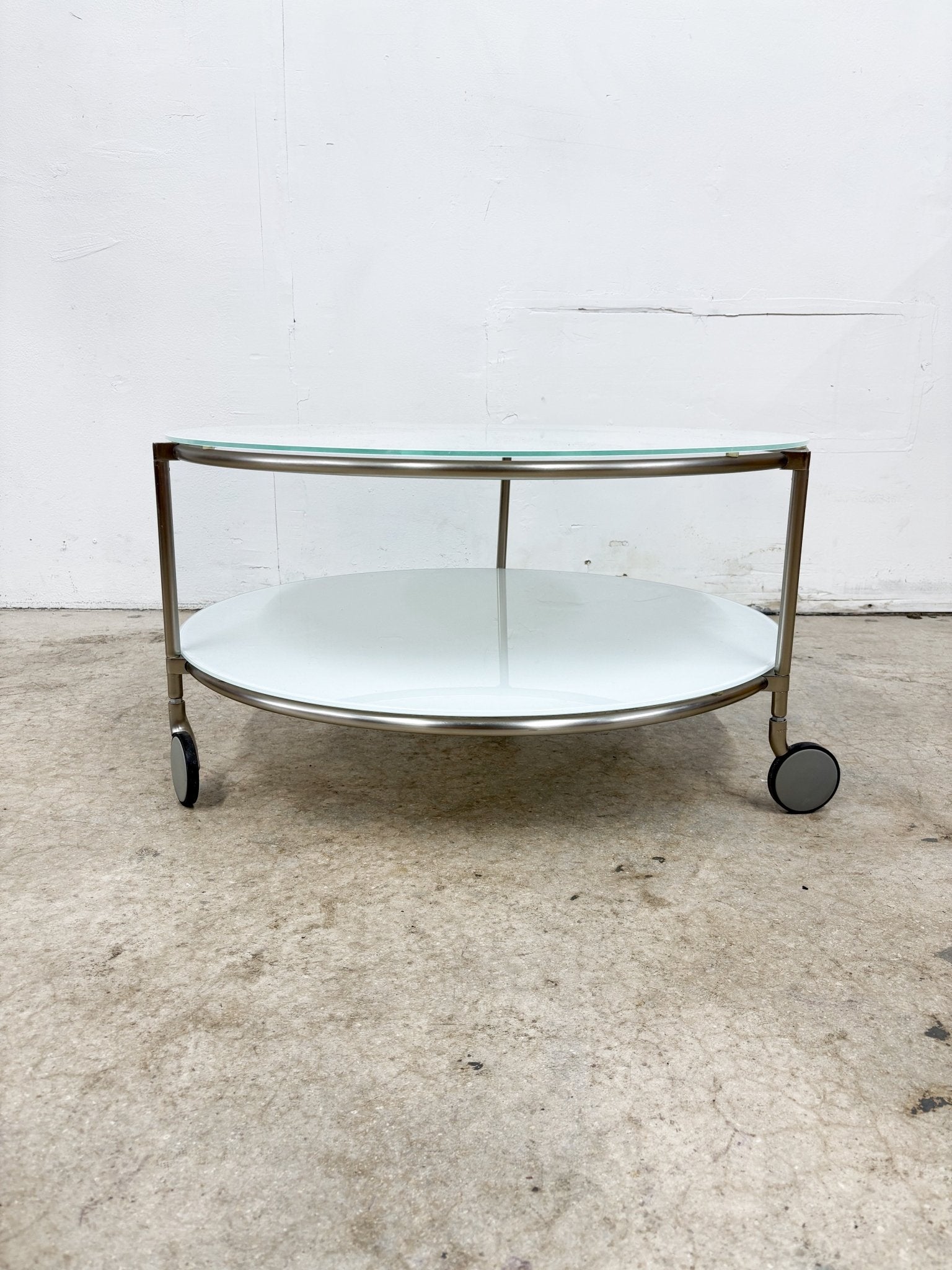 IKEA "Strind" White Glass Coffee Tables - Rehaus