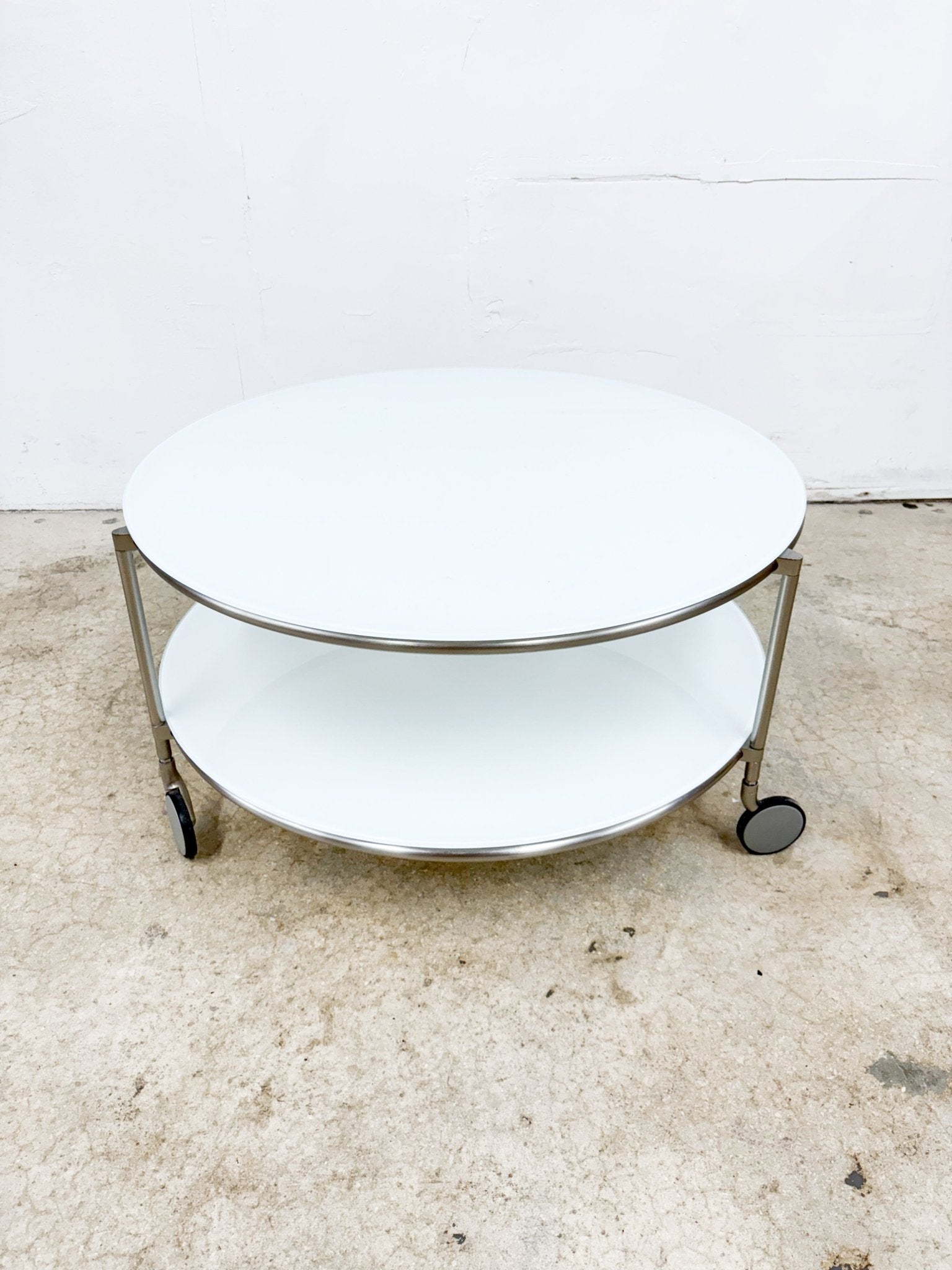 IKEA "Strind" White Glass Coffee Tables - Rehaus