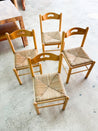 Italian Oak and Rush Dining Chairs - Rehaus