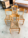 Italian Oak and Rush Dining Chairs - Rehaus