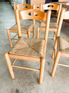 Italian Oak and Rush Dining Chairs - Rehaus