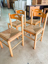 Italian Oak and Rush Dining Chairs - Rehaus