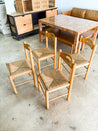 Italian Oak and Rush Dining Chairs - Rehaus