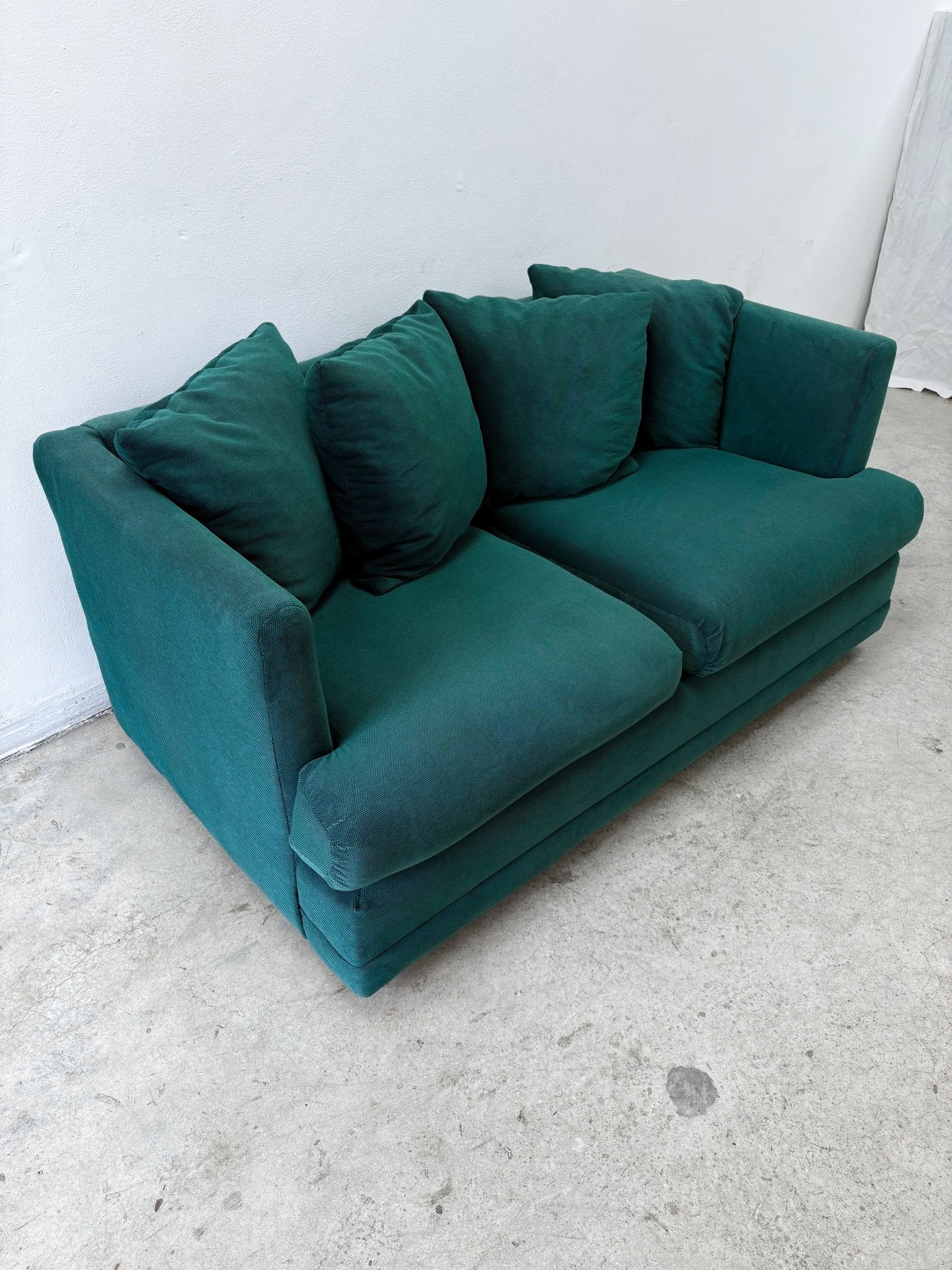 Jewel Green Dotted Velvet Loveseat - Rehaus