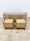 Laminate + Cane Dresser / Nightstand Set - Rehaus