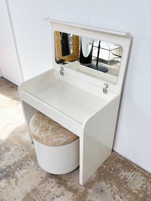 Laminate Flip-top Desk Vanity + Stool