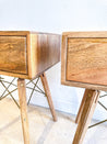 Mango Wood Retro Nightstand Set - Rehaus