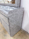 Marbled Gray Laminate Lowboy Dresser & Mirror - Rehaus