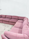 Mauve Velvet Curved - back Sectional - Rehaus