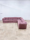 Mauve Velvet Curved - back Sectional - Rehaus