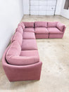 Mauve Velvet Curved - back Sectional - Rehaus