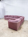 Mauve Velvet Curved - back Sectional - Rehaus