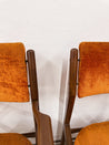 Midcentury Orange Velvet Dining Chairs (x6) - Rehaus