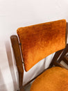 Midcentury Orange Velvet Dining Chairs (x6) - Rehaus