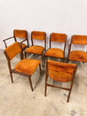 Midcentury Orange Velvet Dining Chairs (x6) - Rehaus