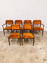 Midcentury Orange Velvet Dining Chairs (x6) - Rehaus