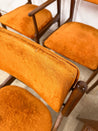 Midcentury Orange Velvet Dining Chairs (x6) - Rehaus