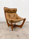 Natural Brown Leather Luna Lounge Chair - Rehaus