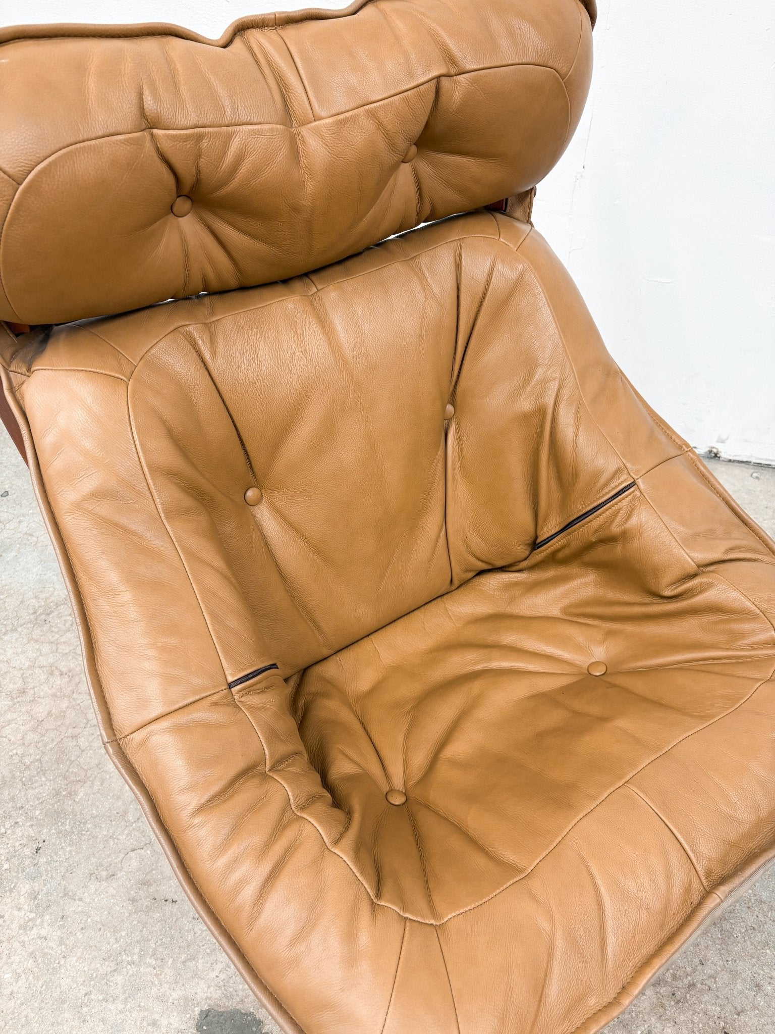 Natural Brown Leather Luna Lounge Chair - Rehaus