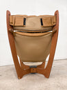 Natural Brown Leather Luna Lounge Chair - Rehaus