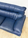 Navy Blue Leather Loveseat, Nicoletti Salotti - Rehaus