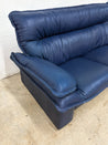 Navy Blue Leather Loveseat, Nicoletti Salotti - Rehaus